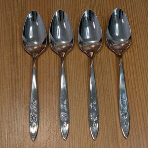 Lot of 4 Oneida Community MY ROSE Stainless 6 1/8" Teaspoon Spoon Set - EUC